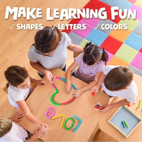 BUNMO Pop Tubes - Sensory Toys - Fidget Toys - Imaginative Play & Stimulating Creative Learning - Hours of Fun for Kids - Tons of Ways to Play - Non-Mouthable Toy 3+ - 8 Pack Small - Image 4