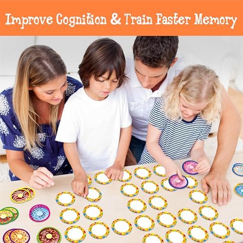 Hebayy 52 PCS Donut Matching Game, 26 Designs Dessert Cards Engaging Food Memory Game, Educational Learning Toys for Preschool 4 5 6 Years Old - Image 6