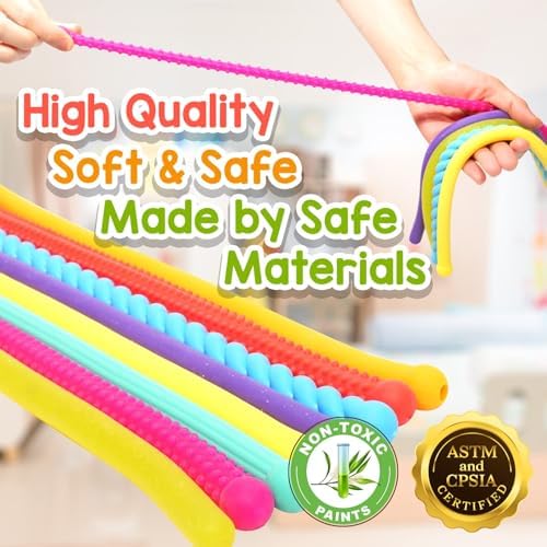 Sensory Autism Toys for Kids - Textured Stretchy Fidget Toys for Stress - Sensory Toys Special Needs for Autistic Toddlers Boys Girls Stocking Stuffers Gifts, Treasure Prizes Classroom - 8 Pack - Image 3