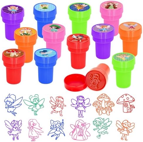 Cinrobiye 24 Pcs Fairy Stampers for Kids, Pre-Inked Fairy Party Favors, Birthday Goodie Bag Fillers, Classroom Rewards, Treasure Box Prizes, Pinata Fillers, Carnival Toys by Cinrobiye