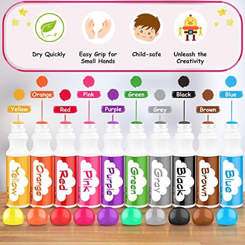 Soucolor Washable Dot Markers,10 Vibrant Colors 48 Pages Activity Book - Image 2