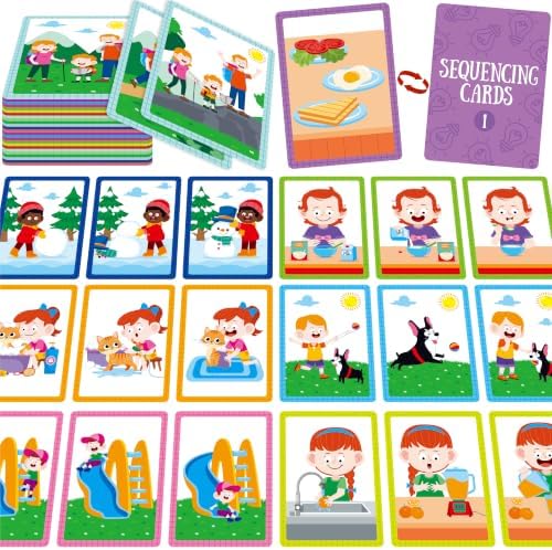 3-Scene Sequencing Cards, 72 PCS Order and Logic Card for Kids by Stickyourhappymoment