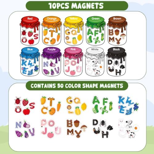 10Pcs Magnetic Color Sorting Cute Alphabet Animals Shape Matching for Kids - Image 2