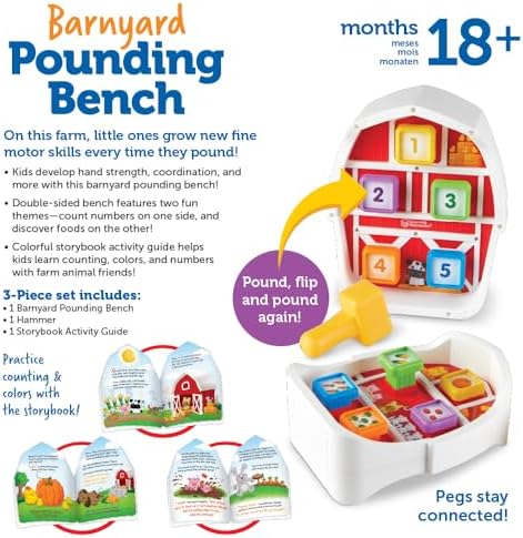 Learning Resources Peeksville Barnyard Pounding Bench - Image 6