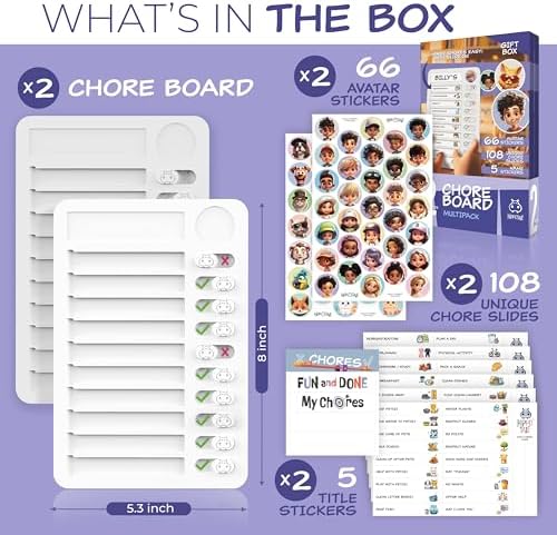 Chore Chart for Kids – Daily Routine Chart for Kids with Checklist & Stickers, Magnetic Kids Chore Chart – 360 Pcs Set of Chore Board Visual Schedule for Kids with Autism & Best ADHD Tools for Kids - Image 2