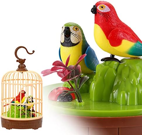 HWD Voice-Activated Mini Birdcage Toy Birds - Chirping & Wings Fluttering - Image 4