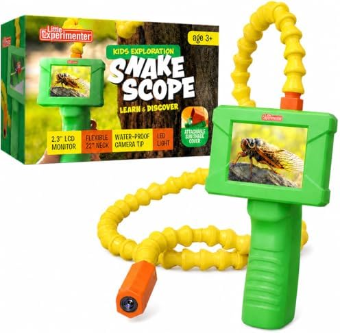 Borescope Snake Scope Camera for Kids, Light, Rechargeable STEM Toy 4-11 by LittleExperimenter