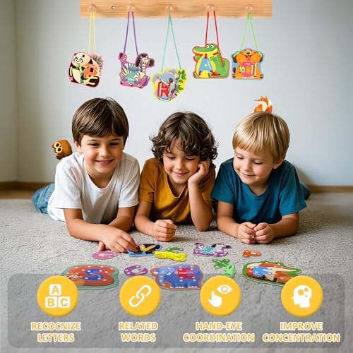 26 Pairs Animals Lacing Cards| Alphabet Sewing Cards Kits for Toddlers - Image 5