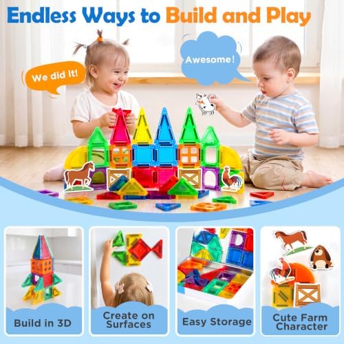 URMYWO Magnetic Building Tiles, Magnetic 3D Blocks Construction Playboards - Image 4
