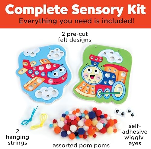 Creativity for Kids Pom Pom Pictures: Transportation - Train and Plane - Preschool Learning Activity, Sensory Toys for Toddlers Ages 3-4+ - Image 3