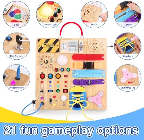 Grarain Busy Board for Toddlers - Montessori Educational Toy for 1-3 Year Old Boys & Girls | Travel-Friendly Sensory Learning Activity | Ideal for Kids with Autism(Busy Board v3) - Image 5