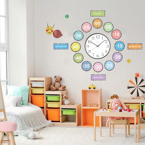 16Pcs Telling Time Clock Number Bulletin Board Set 4in Composition Notebook Learning to Tell Time Teaching Clock Labels Color Clock Number Cutouts for Kids Student Elementary Math Classroom Must Haves - Image 6