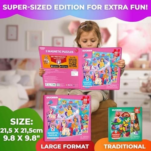 Magnetic Puzzles for Toddlers 3-5 - 2x48 Pieces Travel Games for Kids 2-4 - Image 2