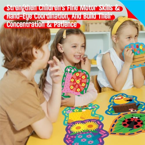 Kids Lacing Cards, 9 PCS Double-sided Garden-themed S Cards with 9 Laces - Image 5
