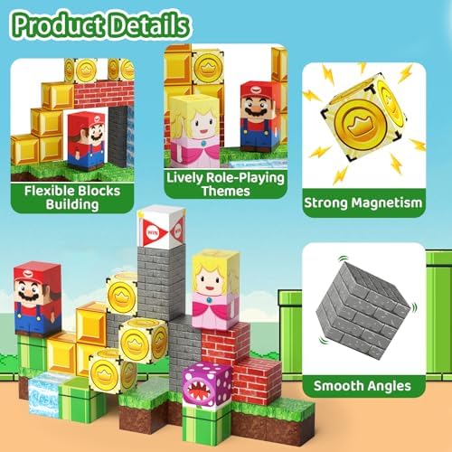 Magnetic Building Blocks Cubes for Kids: 35 PCS Travel Toys Ages 3-8 - Image 6