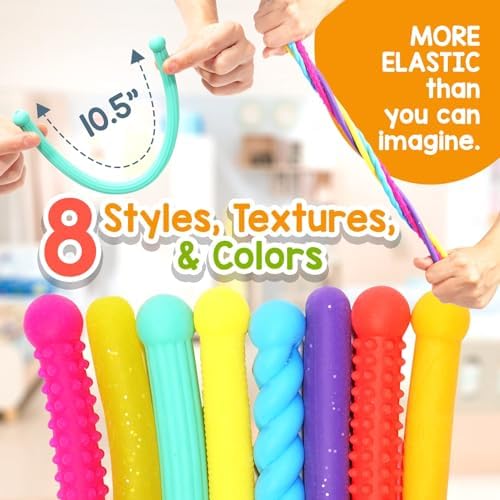 Sensory Autism Toys for Kids - Textured Stretchy Fidget Toys for Stress - Sensory Toys Special Needs for Autistic Toddlers Boys Girls Stocking Stuffers Gifts, Treasure Prizes Classroom - 8 Pack - Image 2