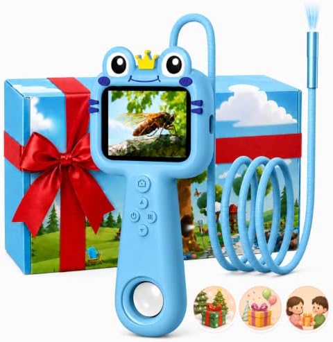 Toy Borescope Camera for Kids - STEM Science Educational Toy for 4 5 6 7 8 9 10 Years Old Kids Birthday Gift, 2.4‘’ Kid Scope Camera for Outdoor Adventures & Nature Discovery (Blue) by Unknown