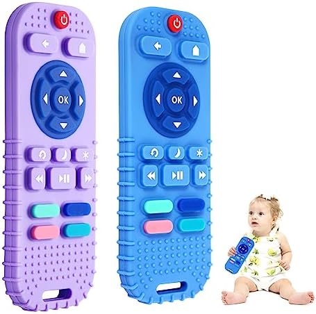 Hooku 2 Pack Silicone Teethers for Babies 6-12 Months, Sensory Teething Toys for Newborns to Toddlers, Infant Girl Boy Gifts by Hooku