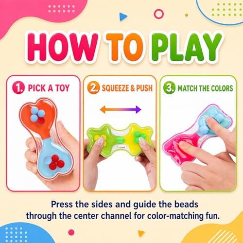 Sensory Fidget Toys Bulk for Kids: 16 Pack Quiet Color Sorting Sensory Toys - Image 2