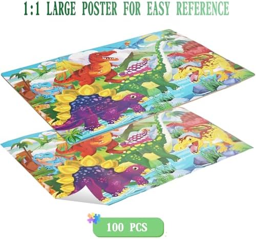 Puzzles for Kids 4-8 Years Old - Dinosaur World 100 Pieces Puzzles for Toddlers Learning Educational Puzzle Toys for Boys and Girls. - Image 3