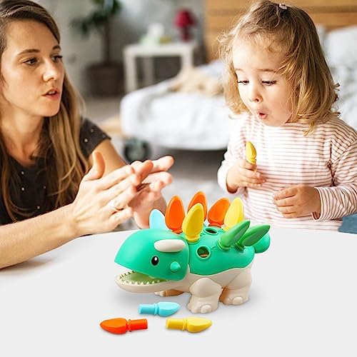 Baby Sensory Toys Toddler Montessori Learning Fine Motor Skills Toy for 6 9 12 18 Month One Year Old Boy Birthday Gift Kid Sorting Stacking Color Recognition Dinosaur Age 1 2 3 4 Educational Toys - Image 6