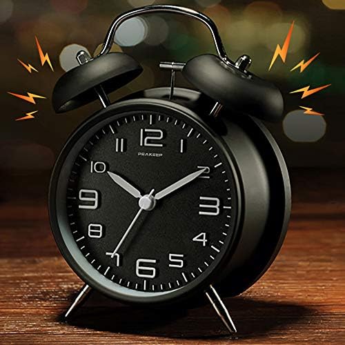 Peakeep 4 Inches Twin Bell Loud Alarm Clock for Heavy Sleepers - Image 2