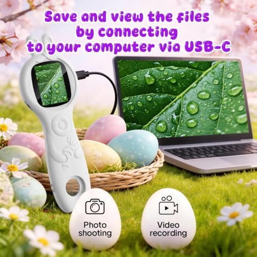 Children's Handheld Electronic Magnifying Glass, White Rabbit-Shaped Science Educational Microscope Kit, STEM Educational Toy for Kids Ages 5–10 Birthday Gift for Boys & Girls - Image 6