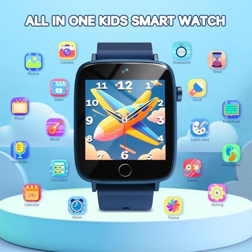 Smart Watch for Kids with 26 Puzzle Games, HD Touch Screen Kids Watch, Camera, Music Player, Alarm Clock, Calculator, Pedometer, Learn Card - 12/24hr Toys for Age 3-12 Year Old, Birthday Gift for Boys - Image 2