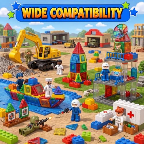 12 Pieces Large Magnetic People Figures for Kids Compatible with Lego - Image 5