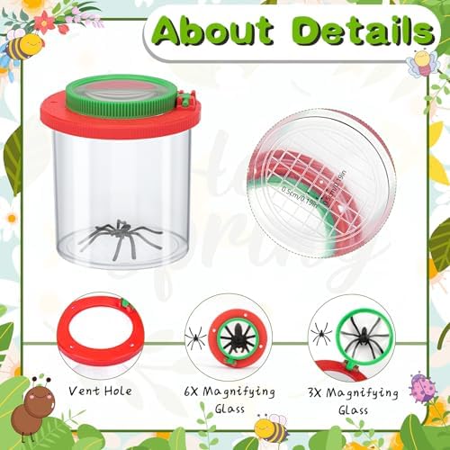 Coopay 8 Pieces Magnifying Insect Box Bug Viewer Critter Insect Cage Bug Magnifier Container Bug Catcher Cage Bug Jar Collecting Kit for Children, Kids Science Nature Exploration Tools - Image 3