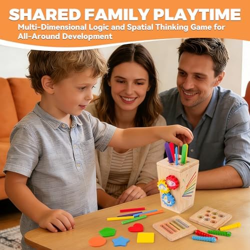 5 in 1 Fine Motor Learning Toy, Wooden Montessori Toys for Kids Ages 3-5 - Image 5