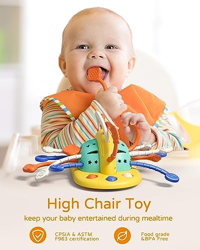 VoMii High Chair Toys with Suction Cup, Montessori Sensory Toys for 1 Year Old Fine Motor Skills,Food Grade Silicone Activity Gift for Baby Infant Toddlers - Image 3