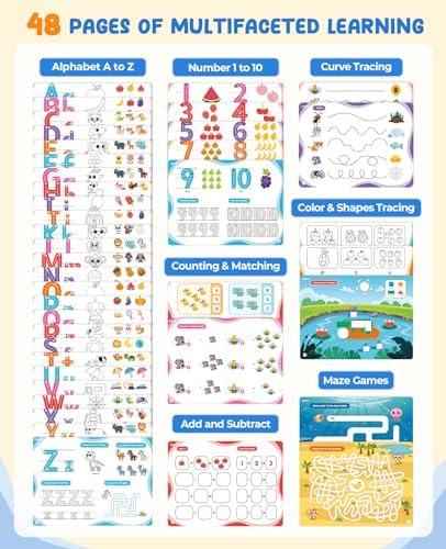JoyCat Preschool Learning Activities 48 Reusable Pages for 3-8 - Image 2