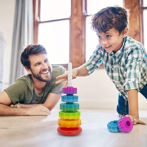 BYFWH Baby Spin Stack Toy, Premium Stacking Toys for Kids, Spinning Stacking Toy for Babies and Toddlers, Educational Toddler Learning Toy,Autism Spin Stack Toys,Rainbow Spinning Wheel Toys - Image 6