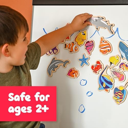 Spark & Wow Wooden Magnets, Sea Life, Magnets for Kids Ages 2+ - Image 2