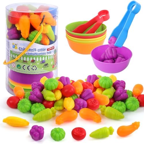 TSYAN Montessori Vegetable Color Sorting & Counting Sensory Toys by TSYAN
