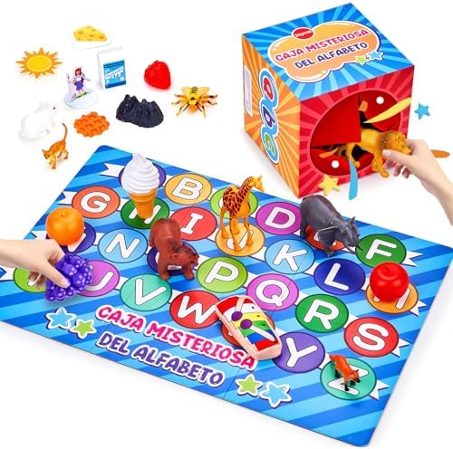 JoyCat Spanish Mystery Alphabet Box 27PCS, Letter Sounds Sorting Game by JOYCAT