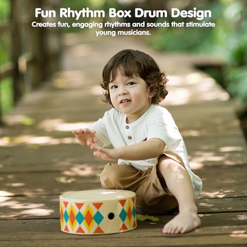 PlanToys® Wooden Rhythm Box Drum Musical Toy for Kids, Montessori Set - Image 5