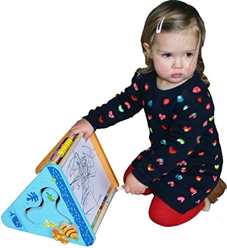 TOWO Wooden Activity Center Toy, ABC Blocks Abacus Clock for Toddlers - Image 5