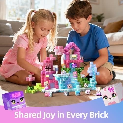 GobiDex Magnetic Blocks 100PCS Kids Pink Princess Castle Building Blocks - Image 5