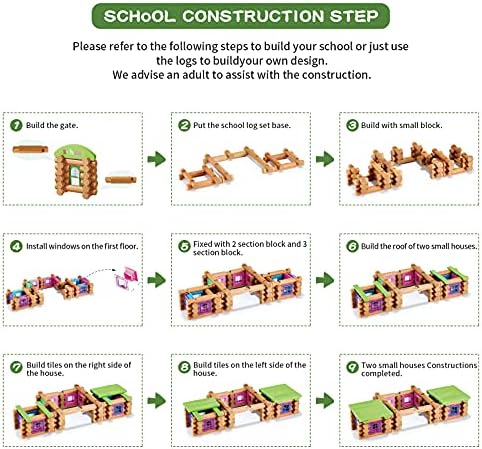 Wondertoys 269 Pieces Real Wood Logs Set Ages 3+, Classic Building Log Gift Set for Boys/Girls– Creative Construction Engineering - Top Blocks Game Kit - Preschool Education Toy - Image 6