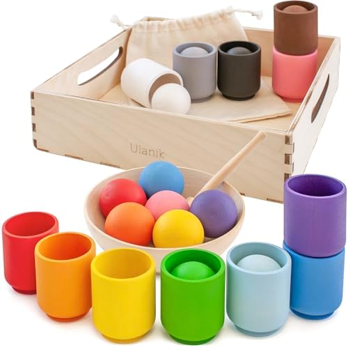Ulanik Balls in Cups Full Set Montessori Toys for 1 Year Old by Ulanik