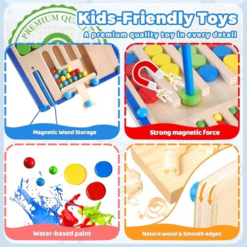 FCSONU Wooden Magnetic Color Matching Puzzle Board Toys for Toddlers 2-4 - Image 4