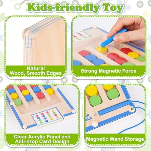 Montessori Toys for 3 4 5 6 Year Old Boys Girl, Kids Magnetic Wooden Maze - Image 3