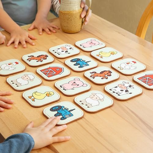 Felt Farm Matching Game for Toddlers – Farm Animal Memory Game & Flash Cards – Soft and Safe for Ages 1+ – Montessori Preschool Learning Activity – Educational Farm Toy for Boys & Girls - Image 6