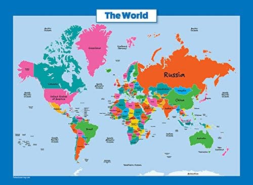 World Map and USA Map for Kids - 2 Poster Set - LAMINATED - Wall Chart Poster of the United States and the World (18 x 24) - Image 4
