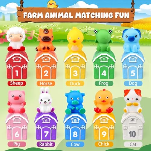 Montessori Farm Animal Toddler Toys Sorting Finger Puppets Playmat - Image 2