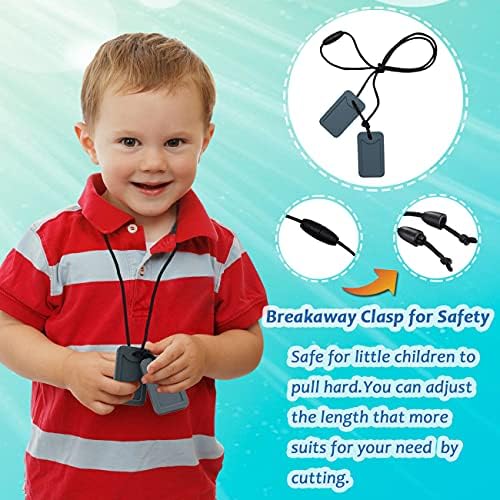 Sensory Chew Necklace for Kids, Oral Motor Aids Chewy Necklace Sensory for Boys Girls with Autism, ADHD, SPD Needs, Oral chew Toys for Sensory Made of Food Grade Silicone BPA Free - Image 3