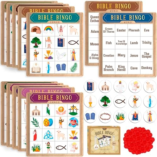 SpriteGru Bible Bingo Game, Multiple Players Bingo Game for Christian, Bible School Kids Christian Sunday Church by SpriteGru