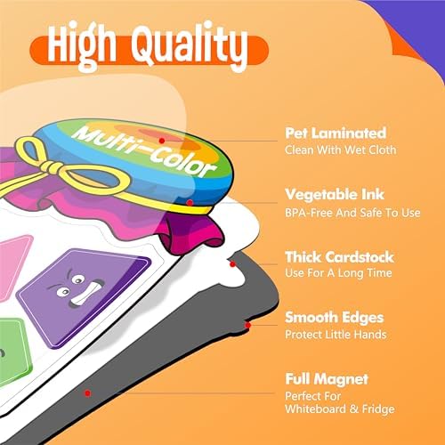 12 Pieces Magnetic Color Sorting Toys, 60 Color & Shape Magnets, Early Educational Sorting Set for Refrigerator Whiteboard Baby Toddlers Kids - Image 4